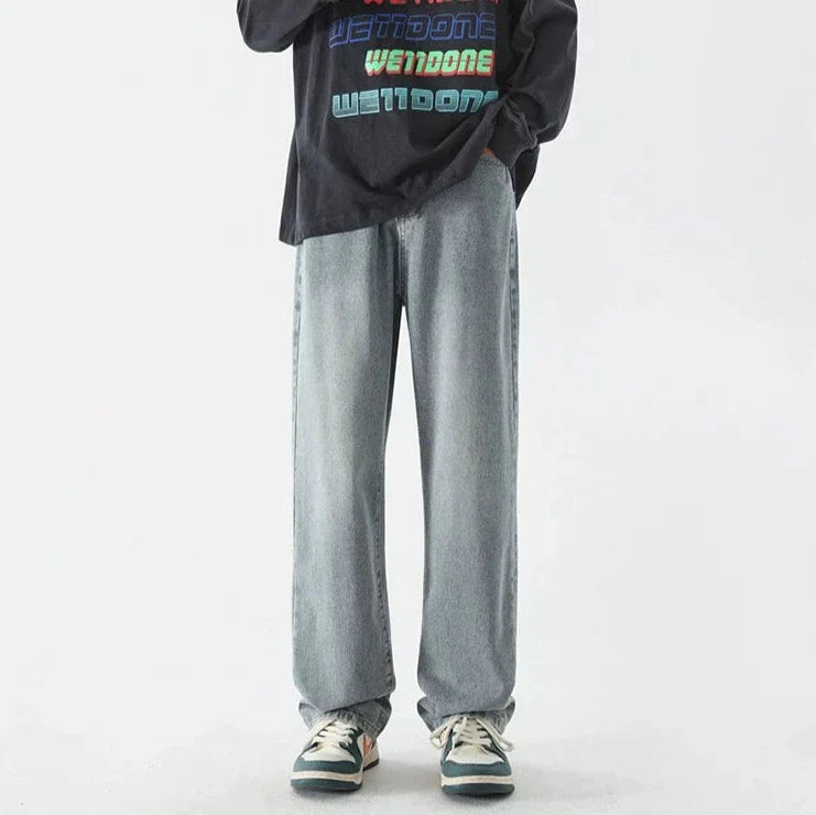 Retro lösa raka jeans