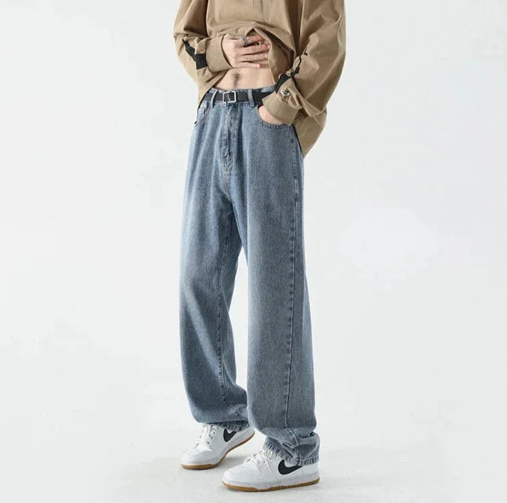 Retro lösa raka jeans