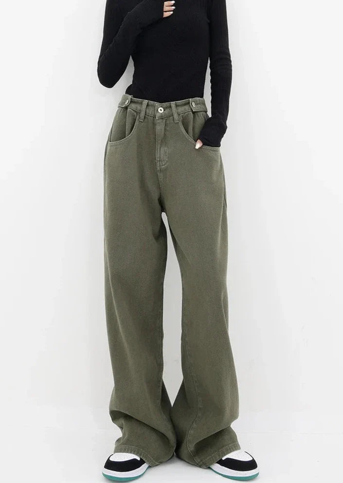 Casual jeans med hög midja