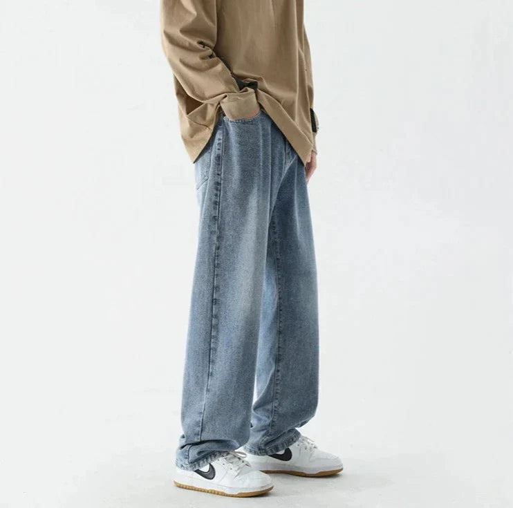 Retro lösa raka jeans