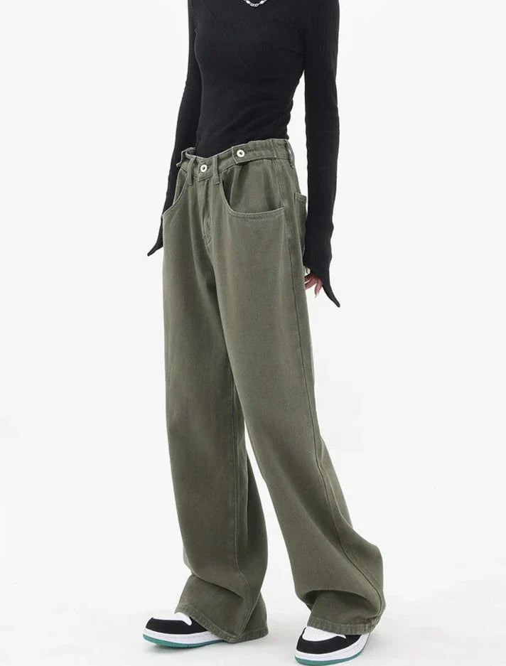 Casual jeans med hög midja