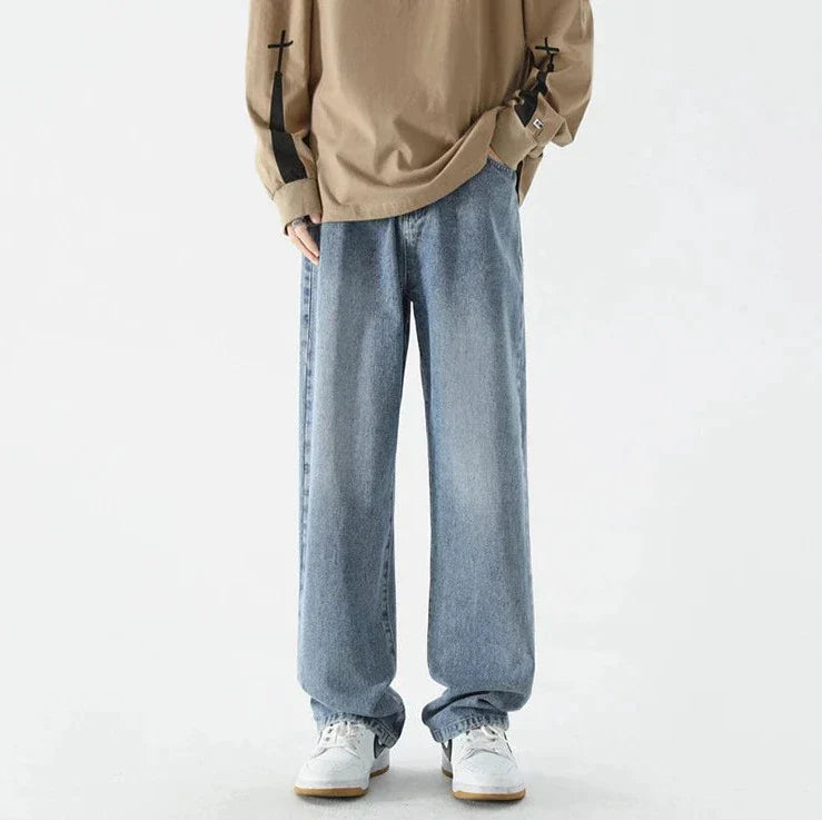 Retro lösa raka jeans