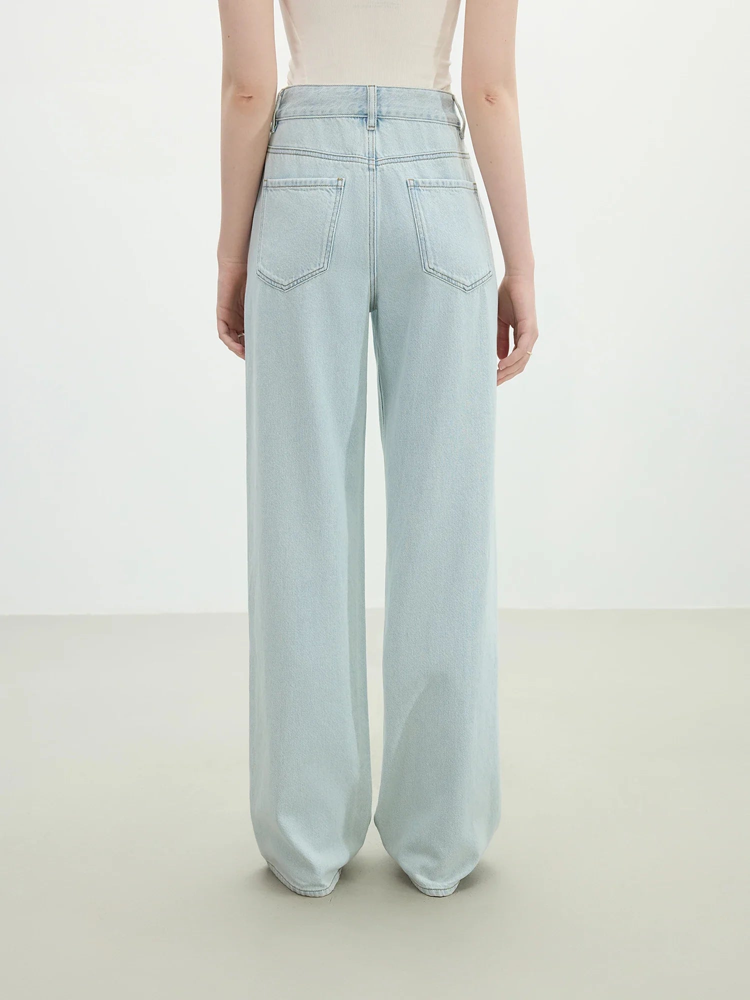 Raka jeans med hög midja