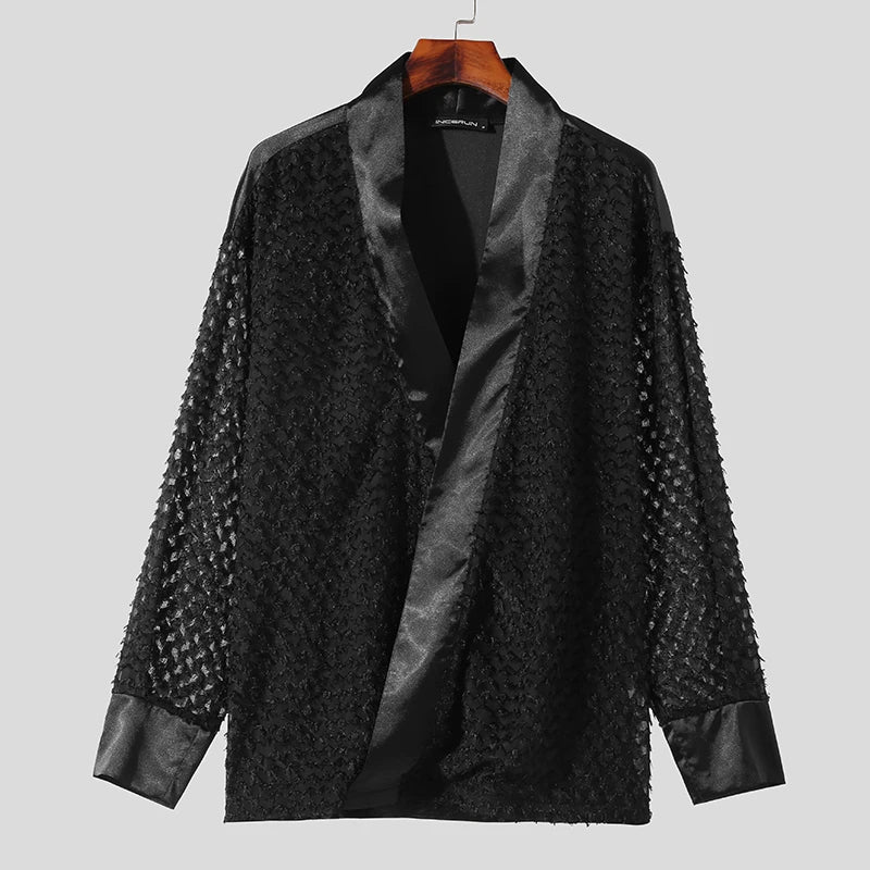 Textur lös svart skjorta med byxor