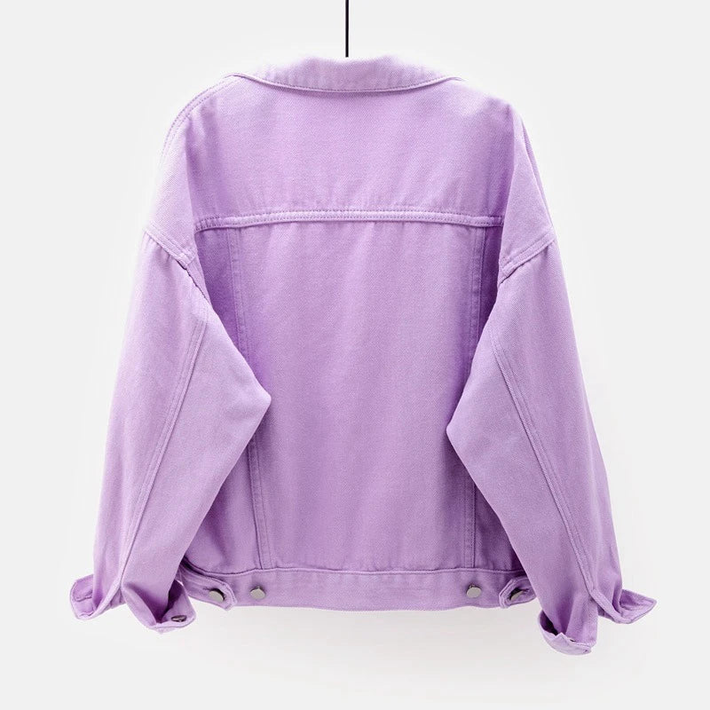 Klassisk jeansjacka för kvinnor i må nga färger