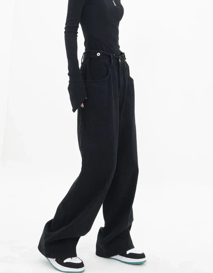 Casual jeans med hög midja