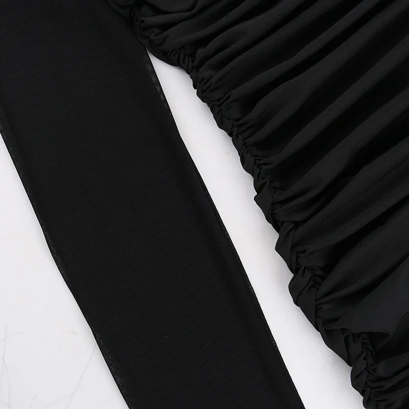 Genomskinlig svart bodycon-klänning