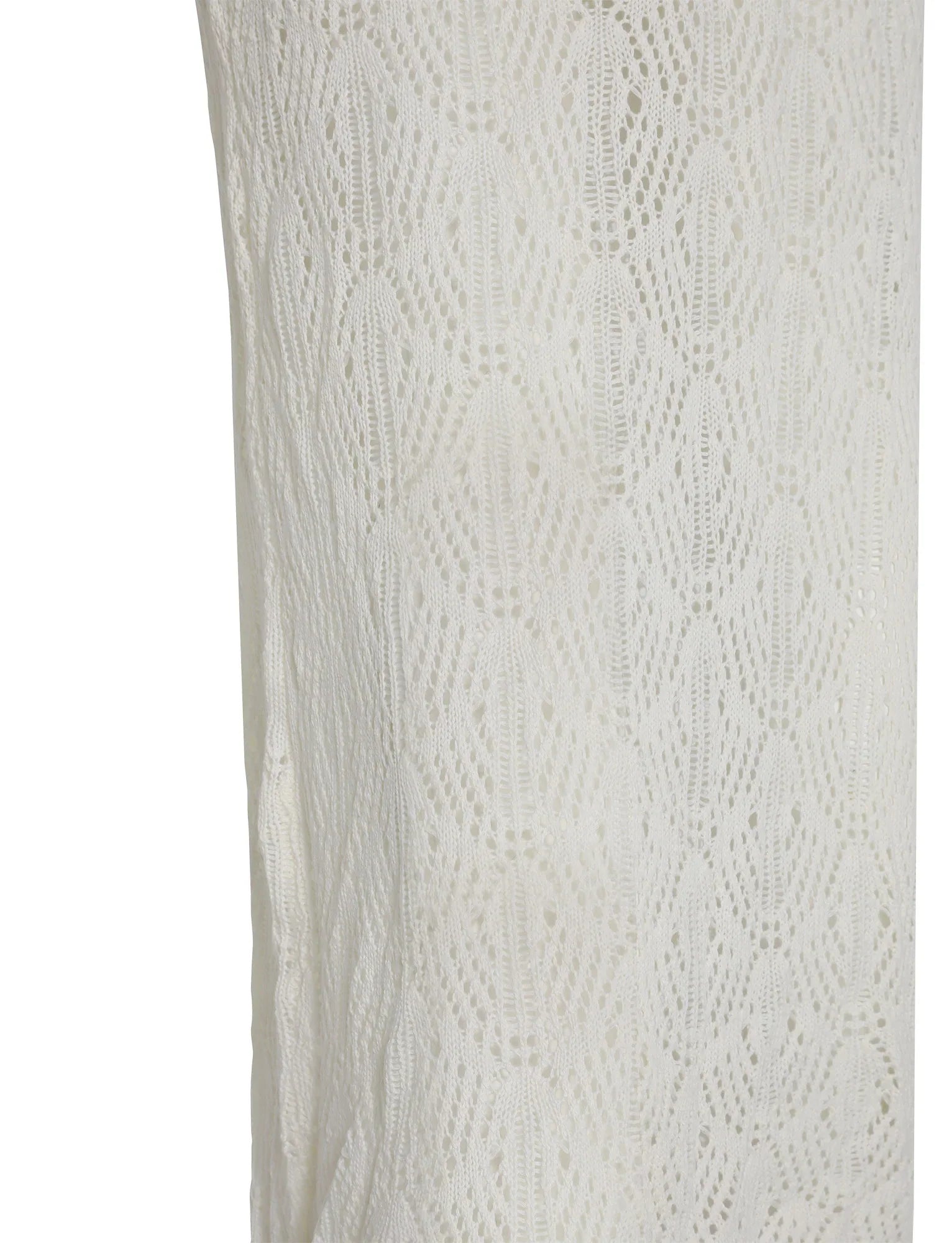 Elegant stickad vit maxiklänning