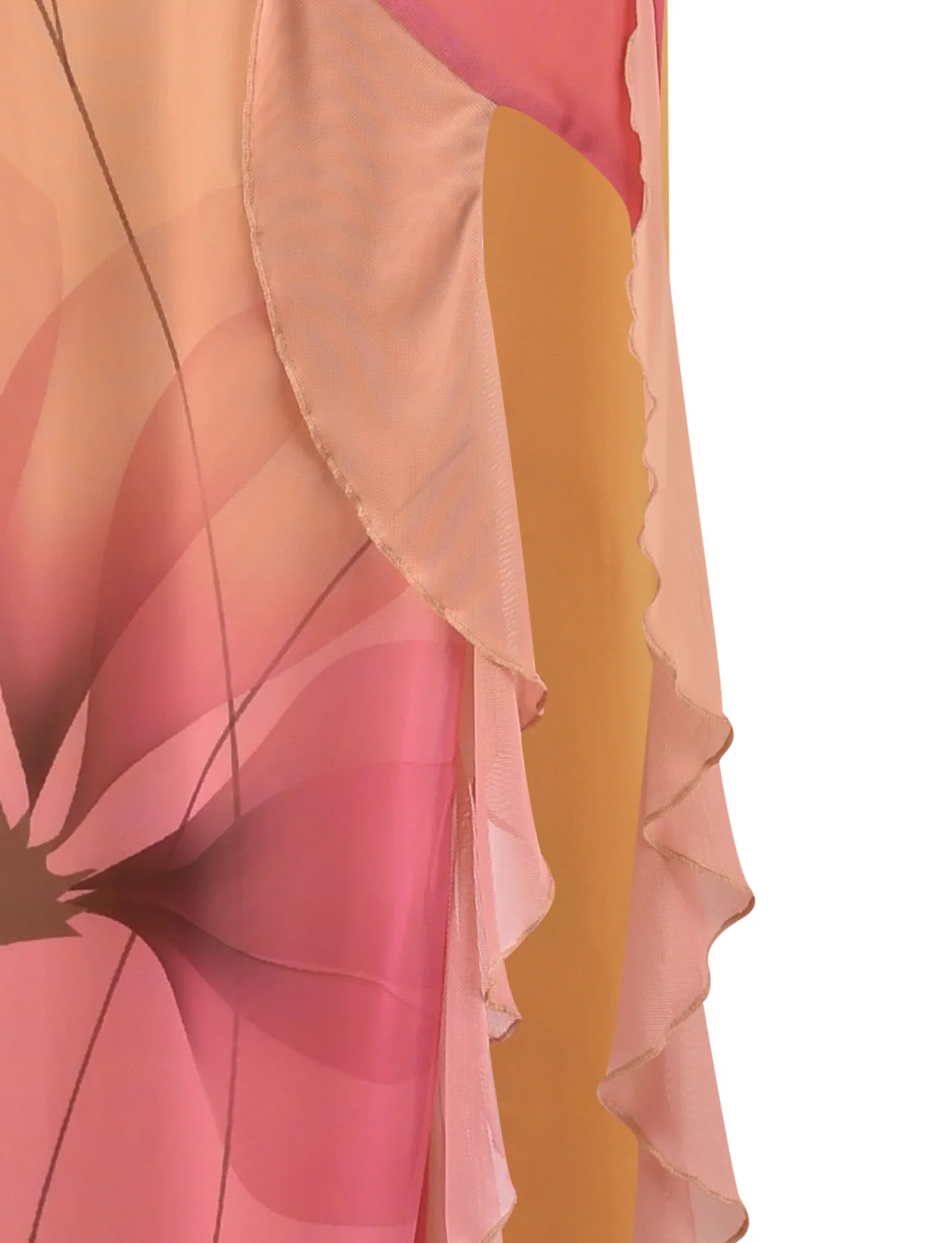 Axelbandslös maxiklänning med gradient blommönster