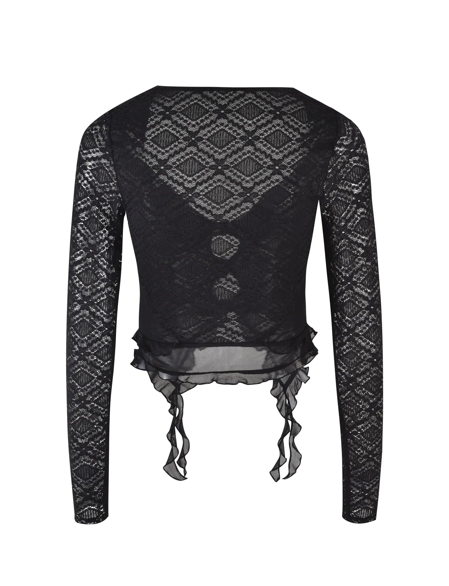 Skir spets utskuren volang Crop Top