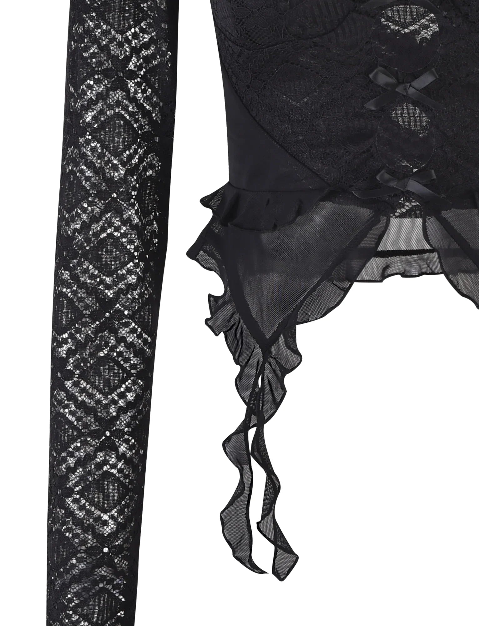 Skir spets utskuren volang Crop Top