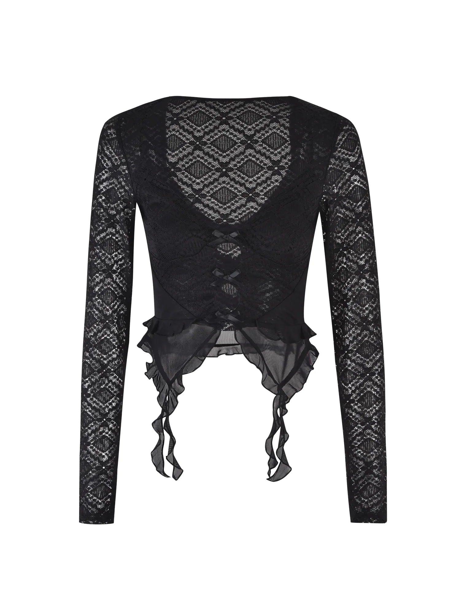 Skir spets utskuren volang Crop Top