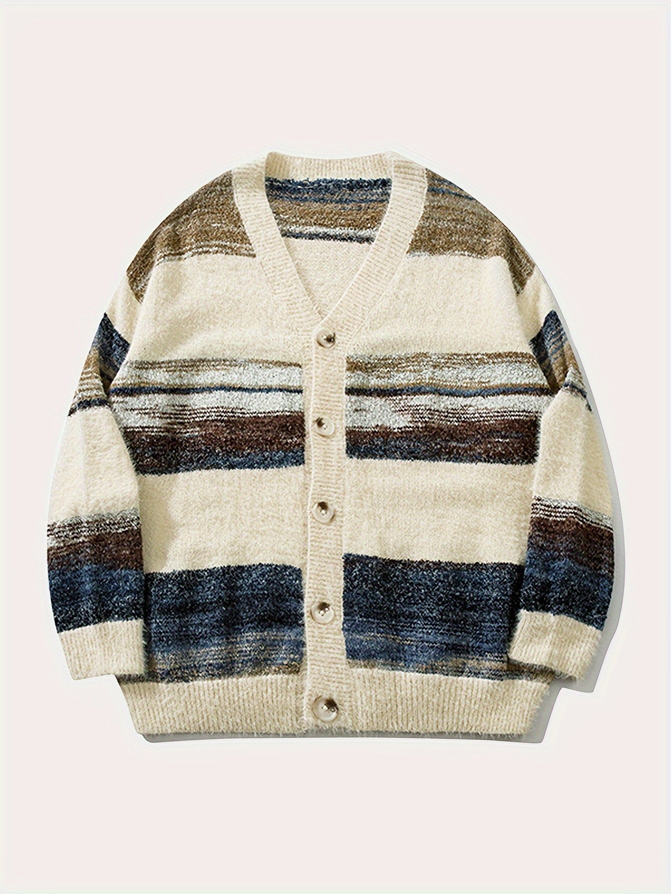 Elegant retro cardigan med ränder