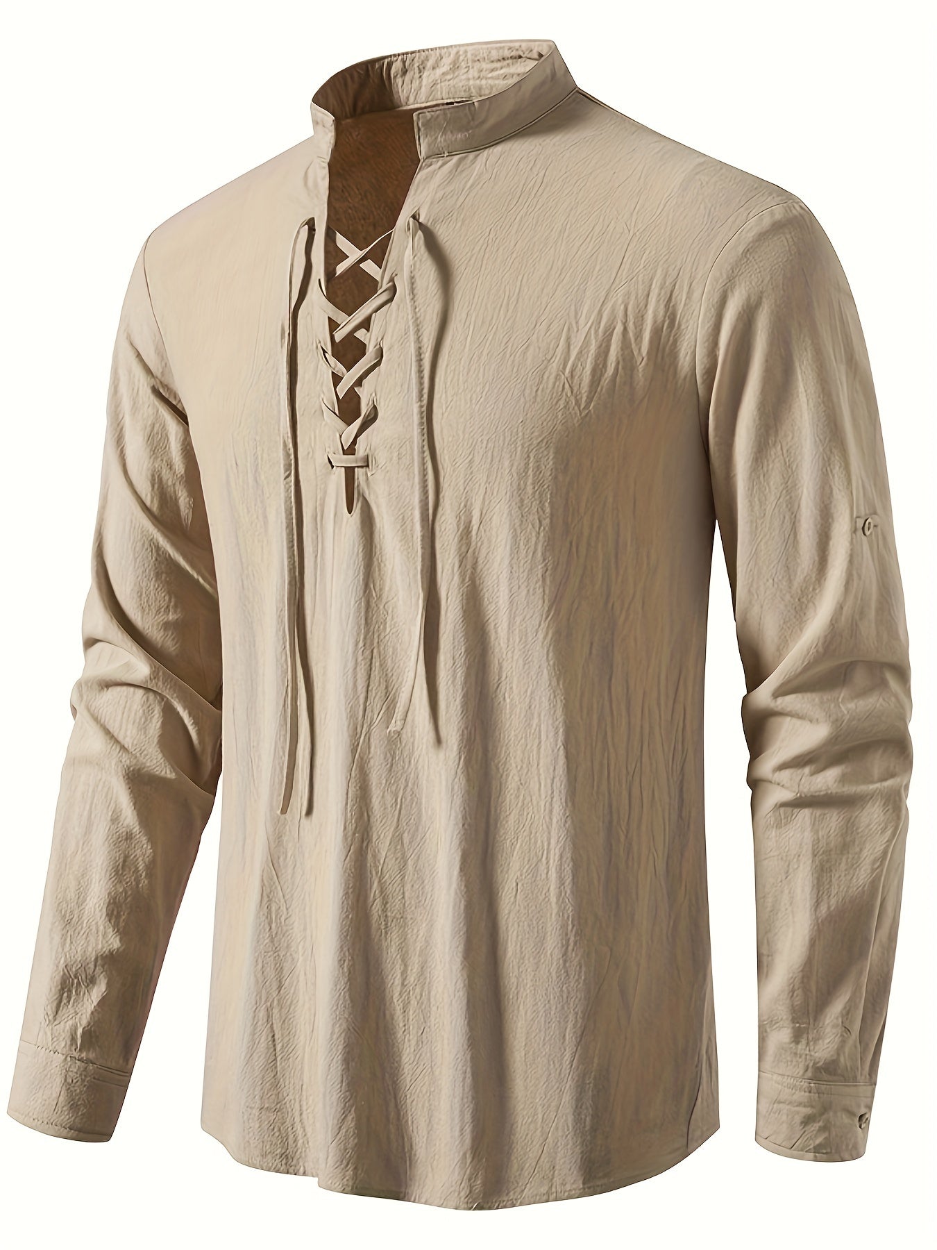Casual Henley T-shirt med lå nga ärmar