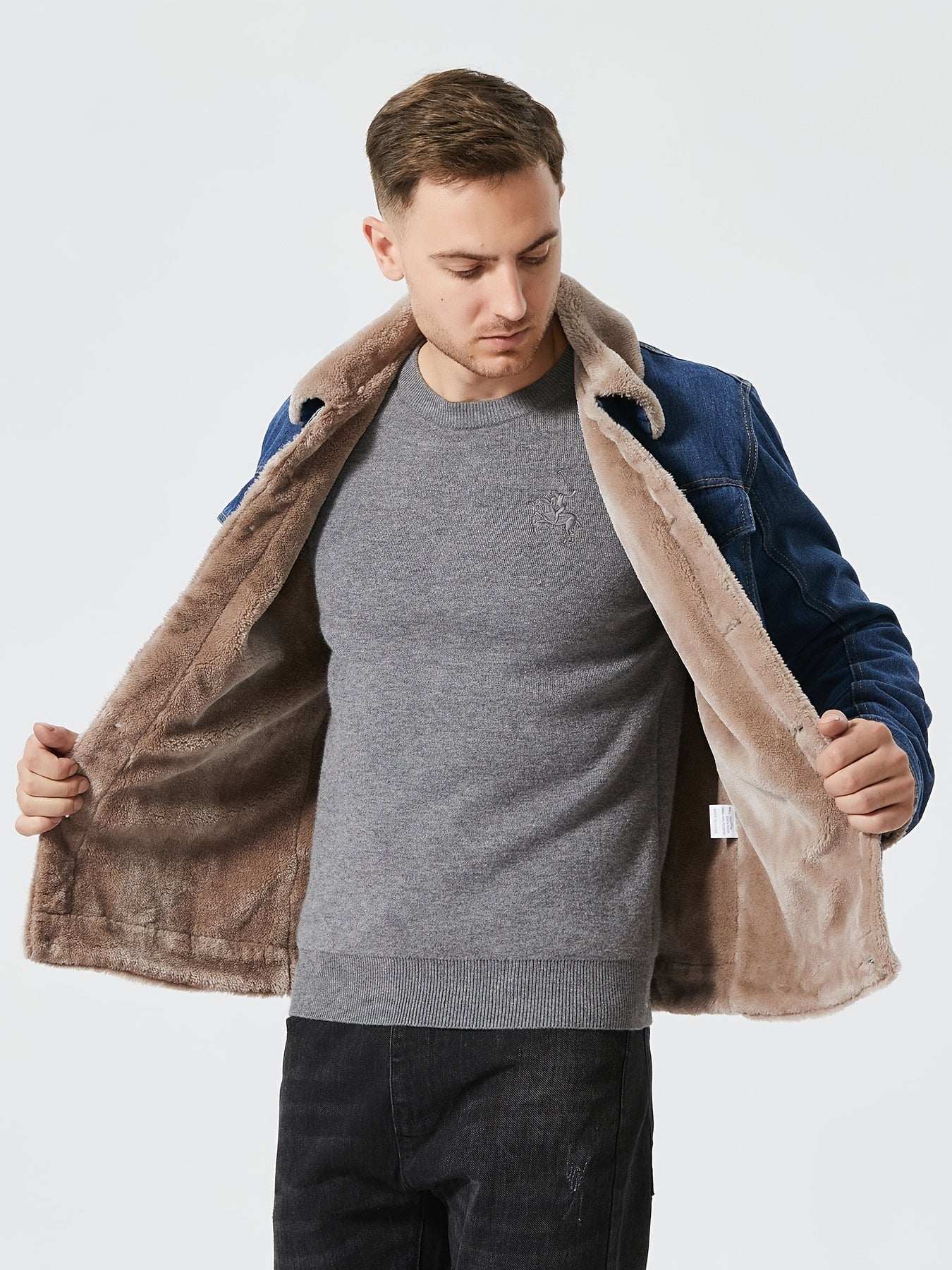 Denimjacka i fleece