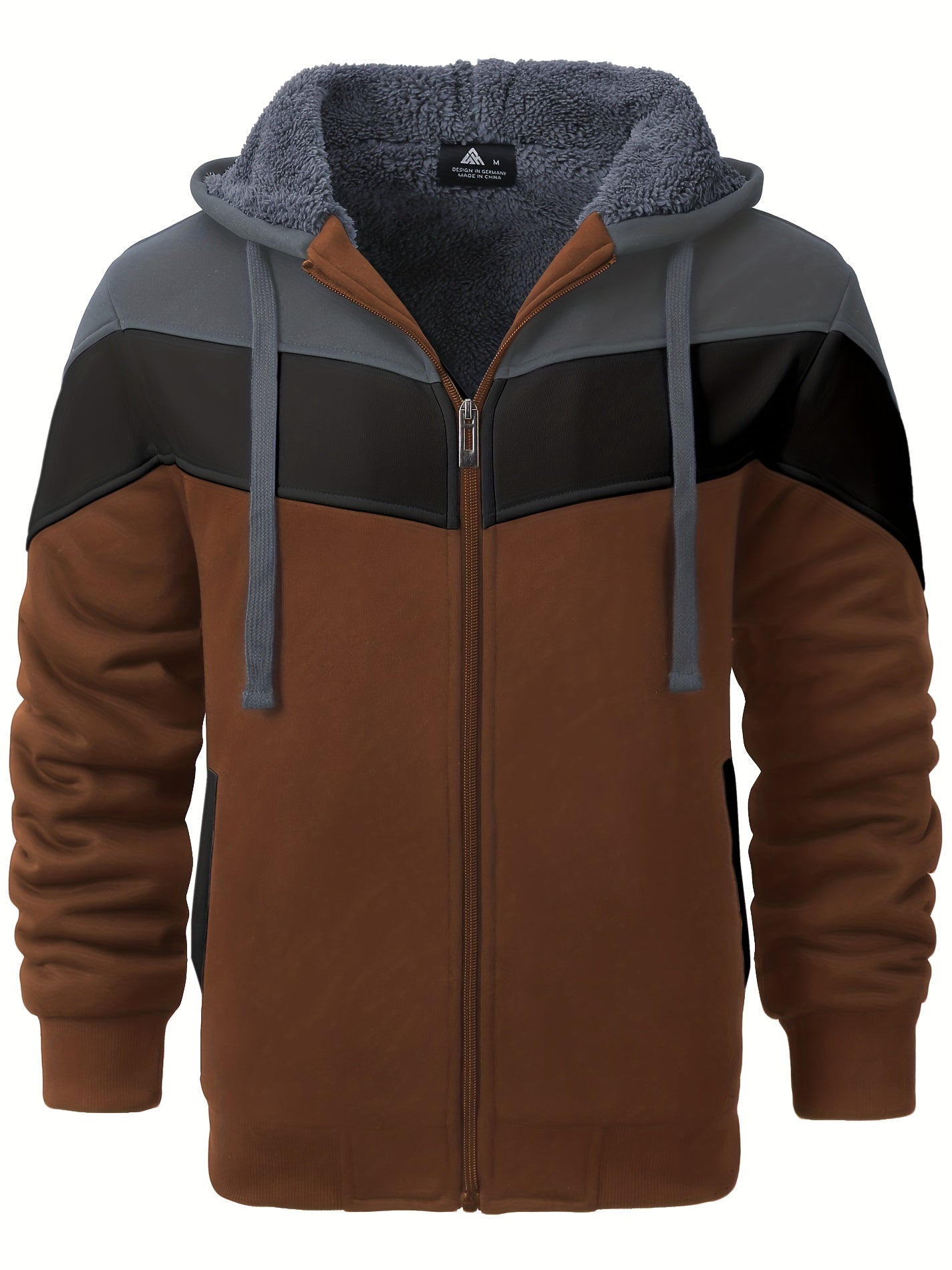 Må ngsidig päls hoodie för män