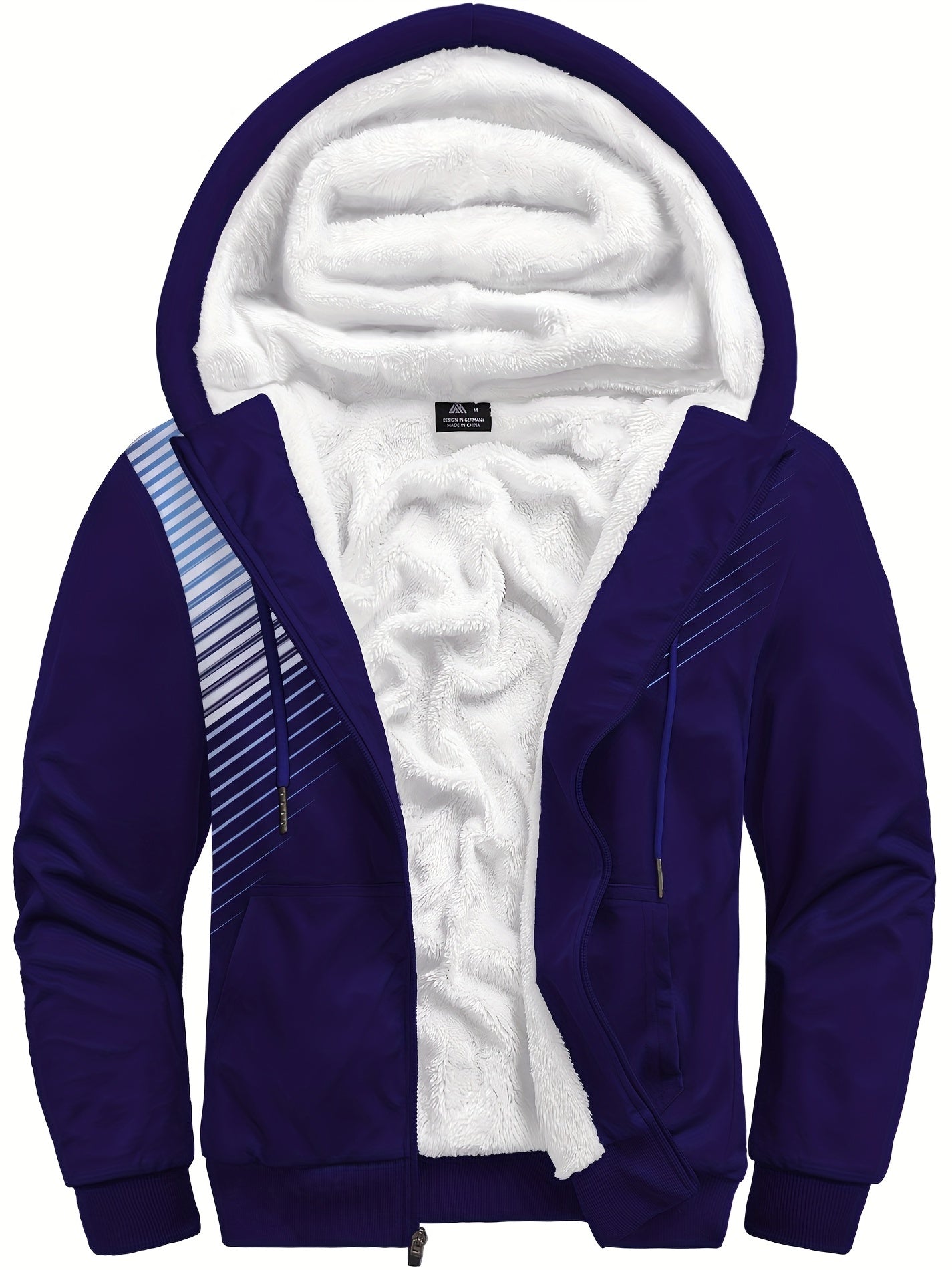 Randig päls hoodie för män