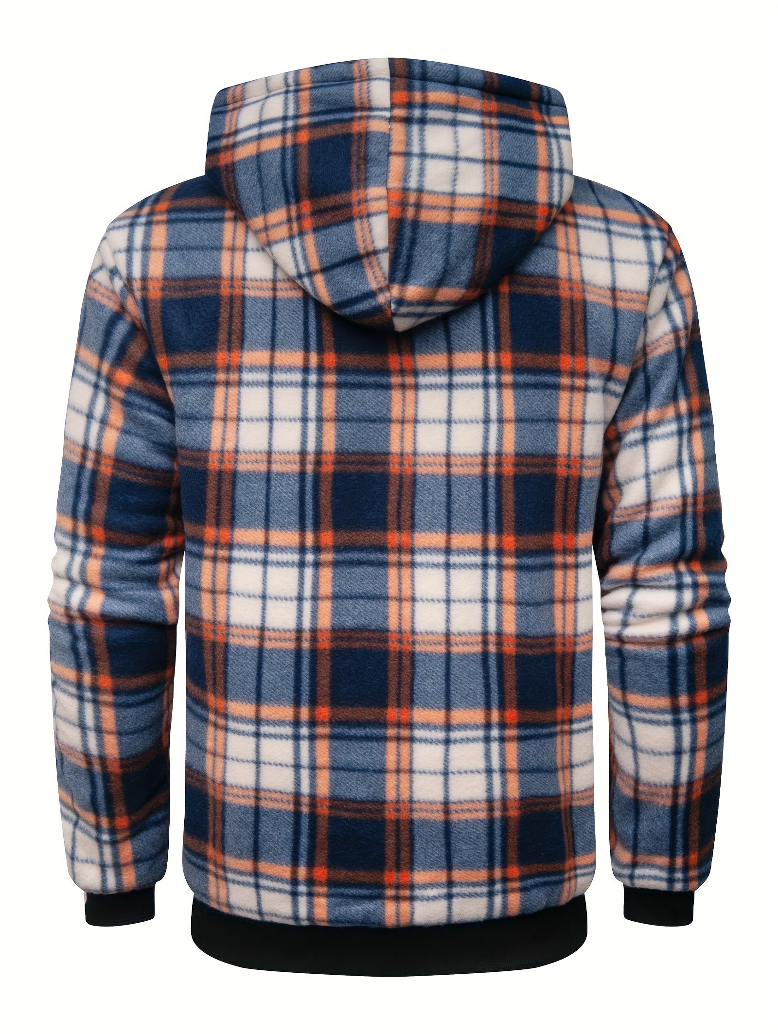 Huvtröja i retro fleece med rutigt mönster