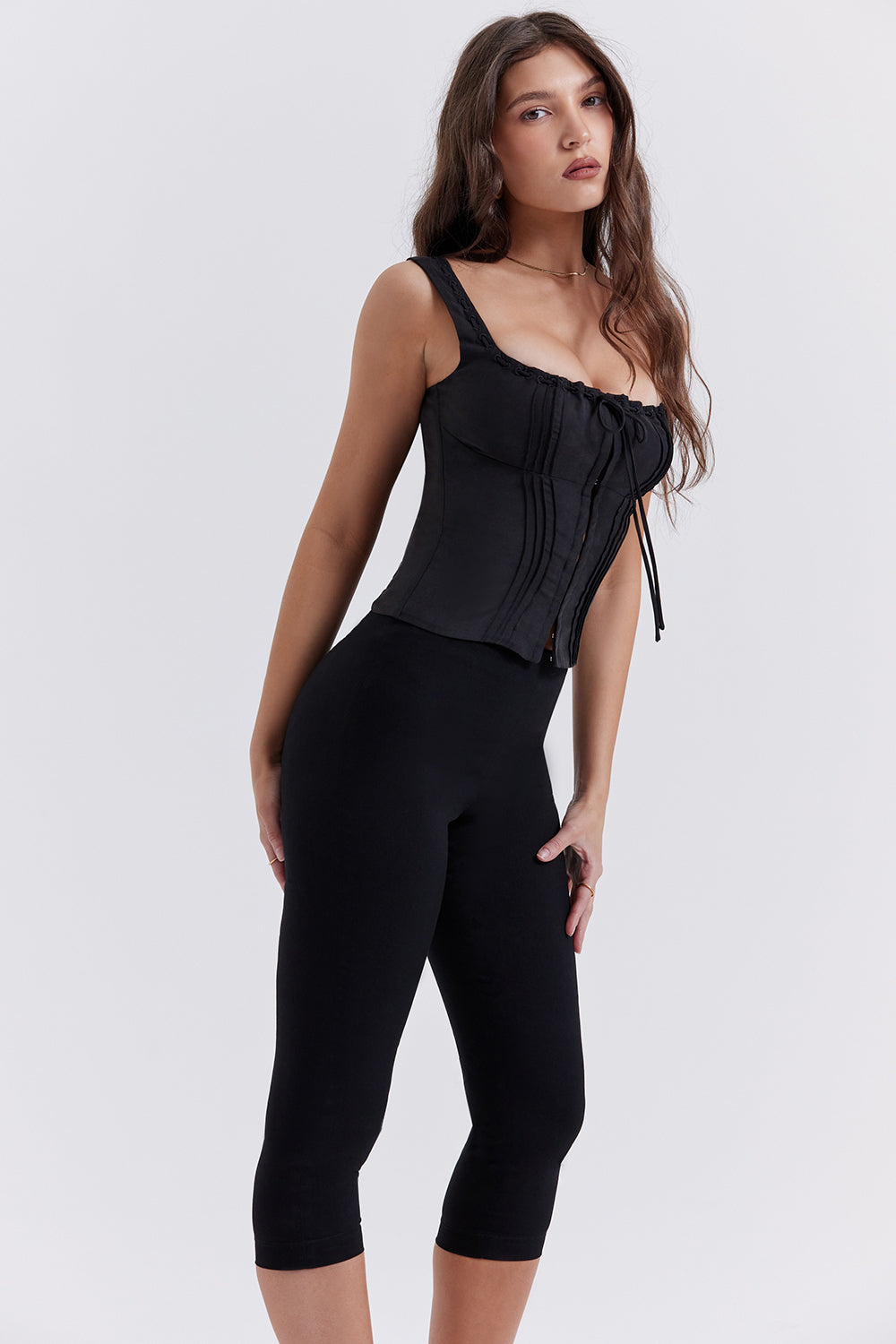 Texturerad svart topp