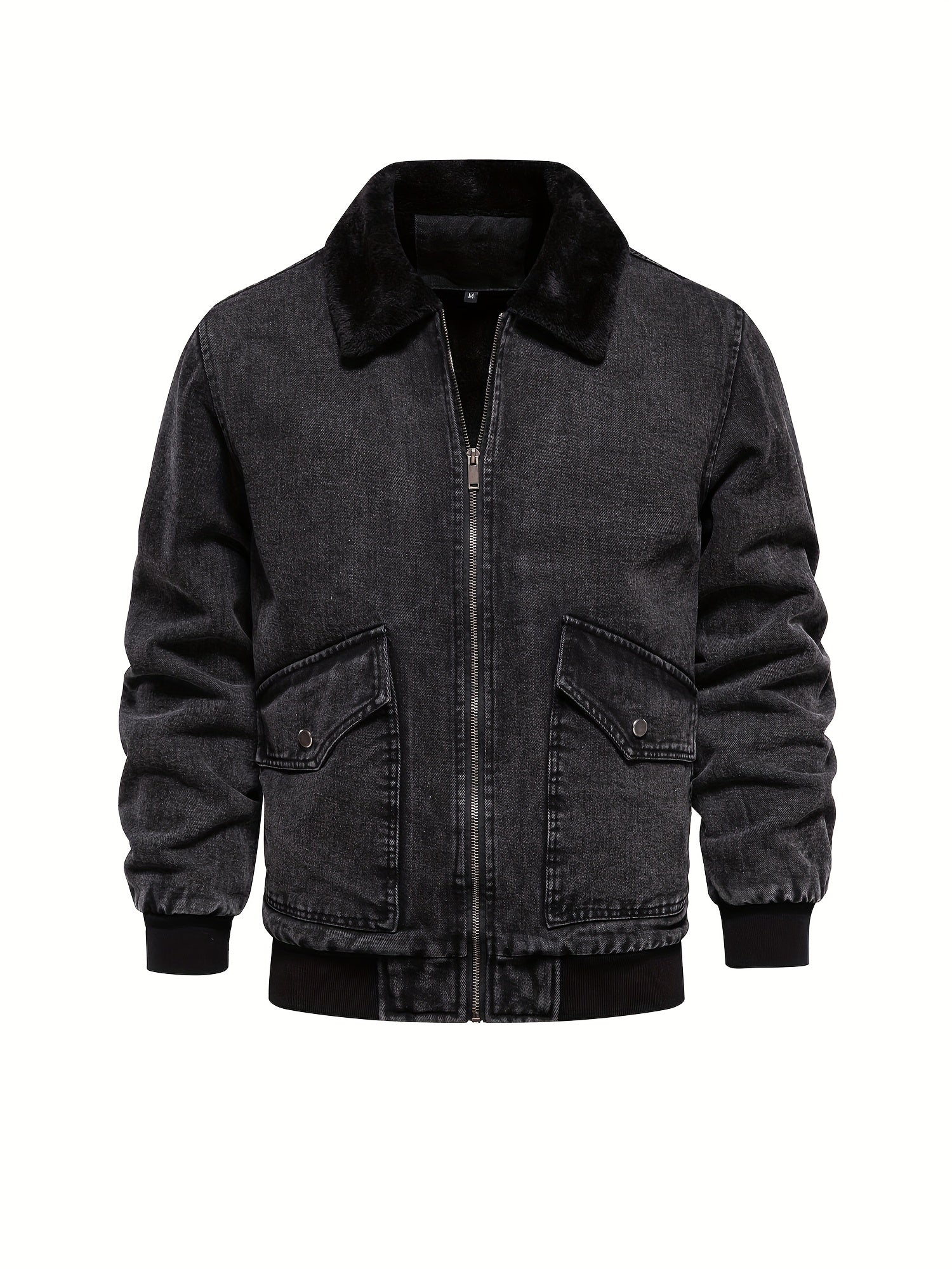 Denim fleecejacka för män