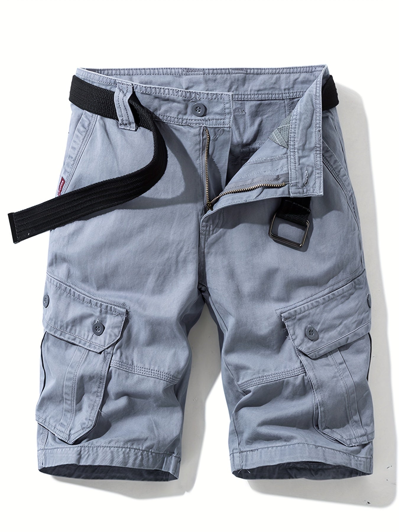 Casual herrshorts i bomull med dragsko och fickor med knappar