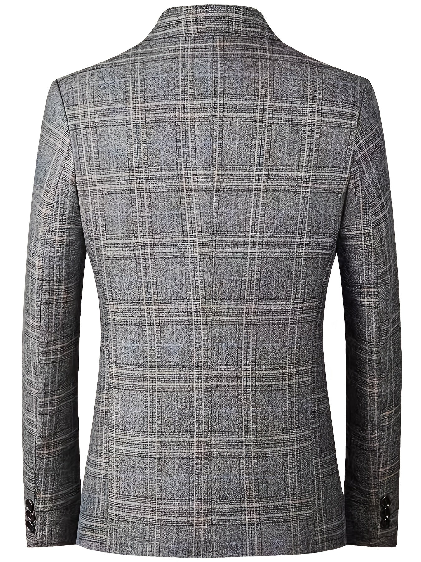 Avslappnad rutig randig slimmad kostym