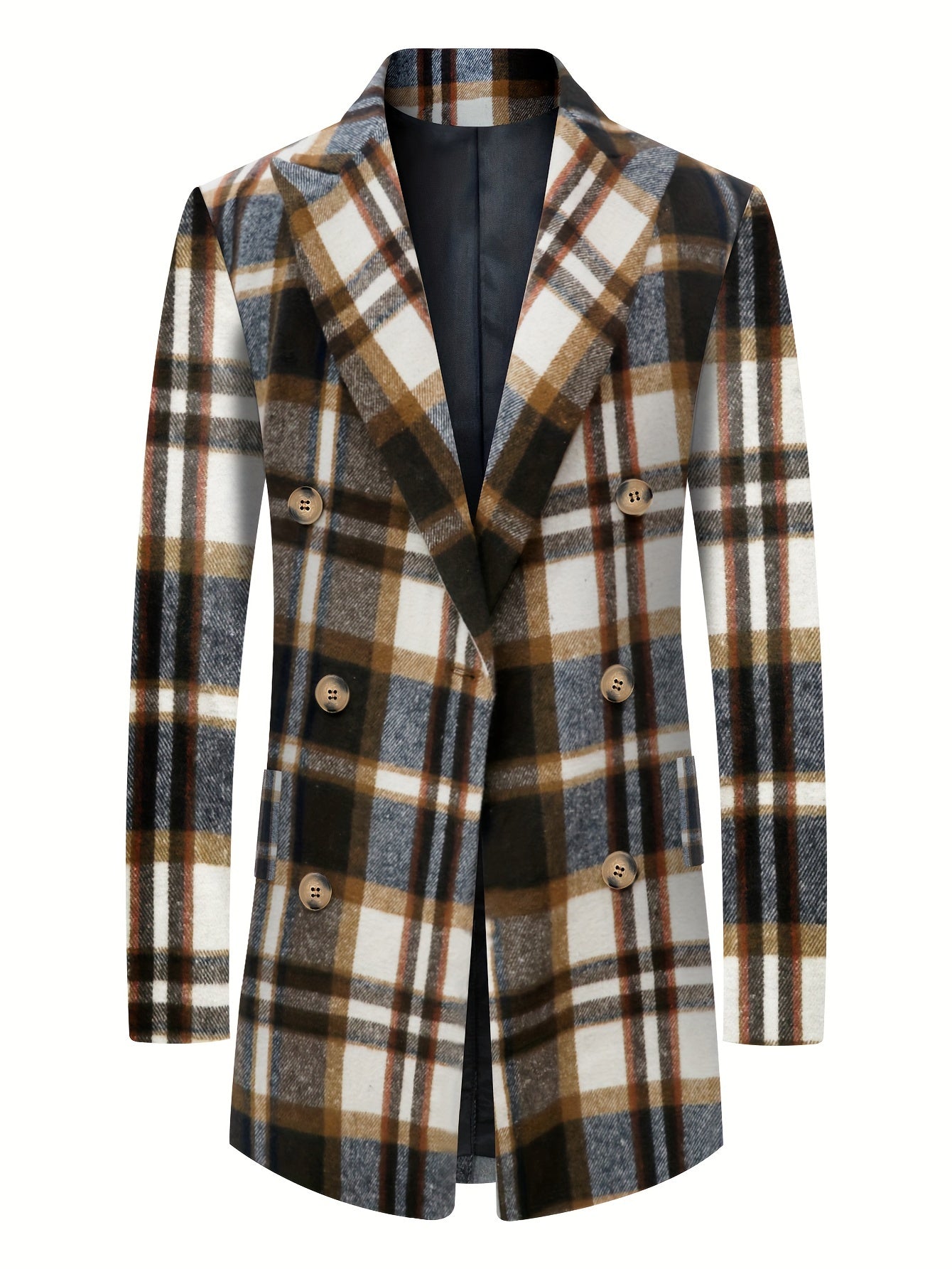 Retrorutig trenchcoat för män