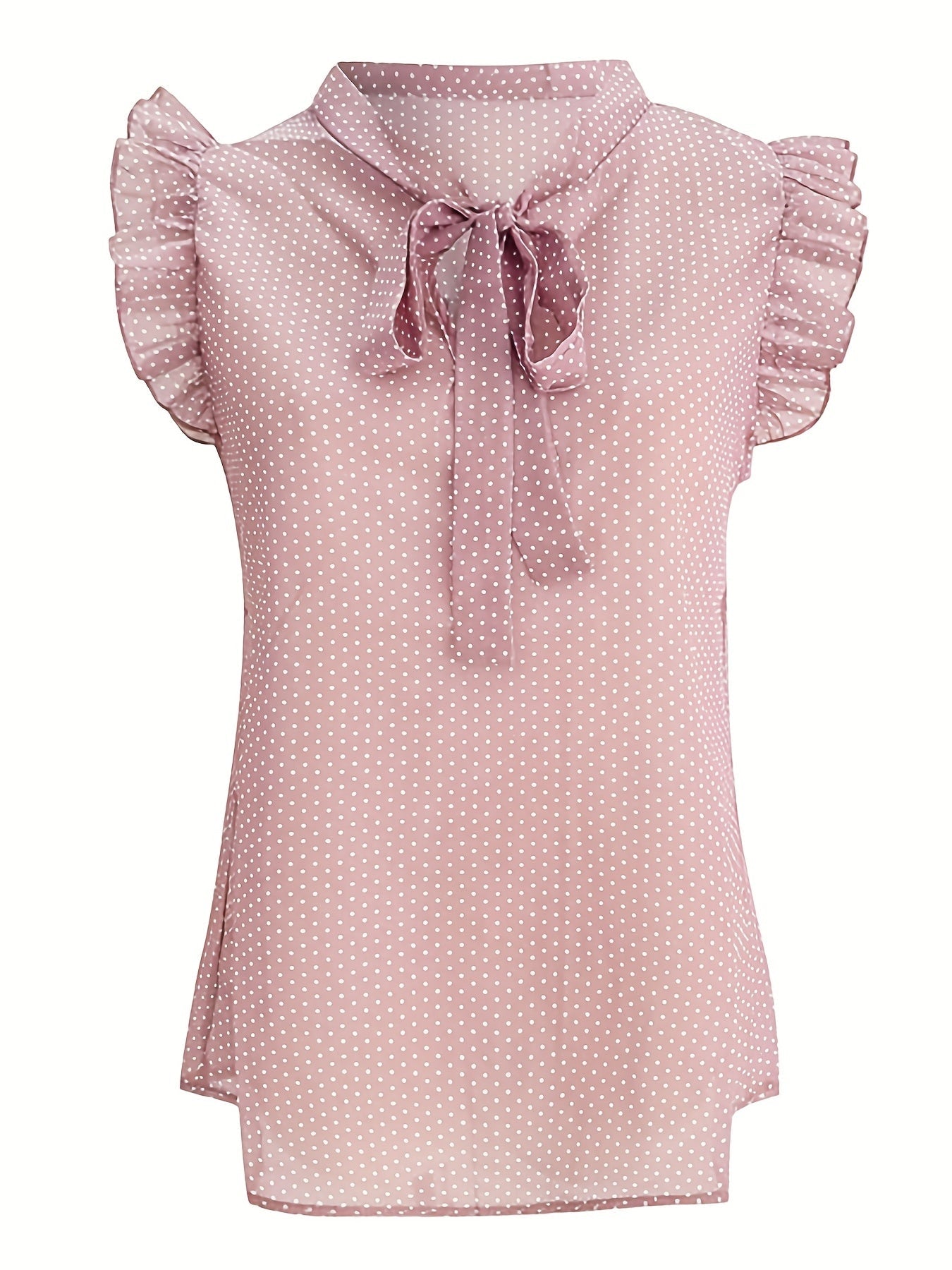Blus med rosett med prickar