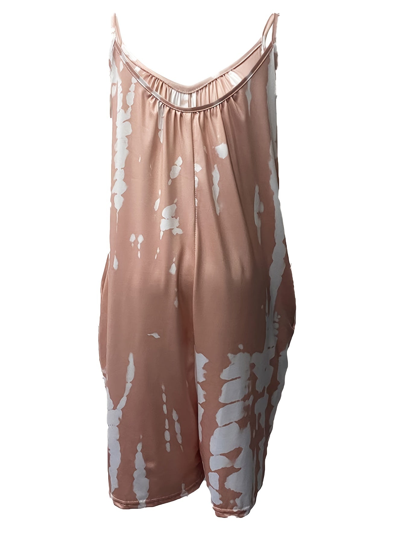 Boho blå tie dye ärmlös tröja med rund hals