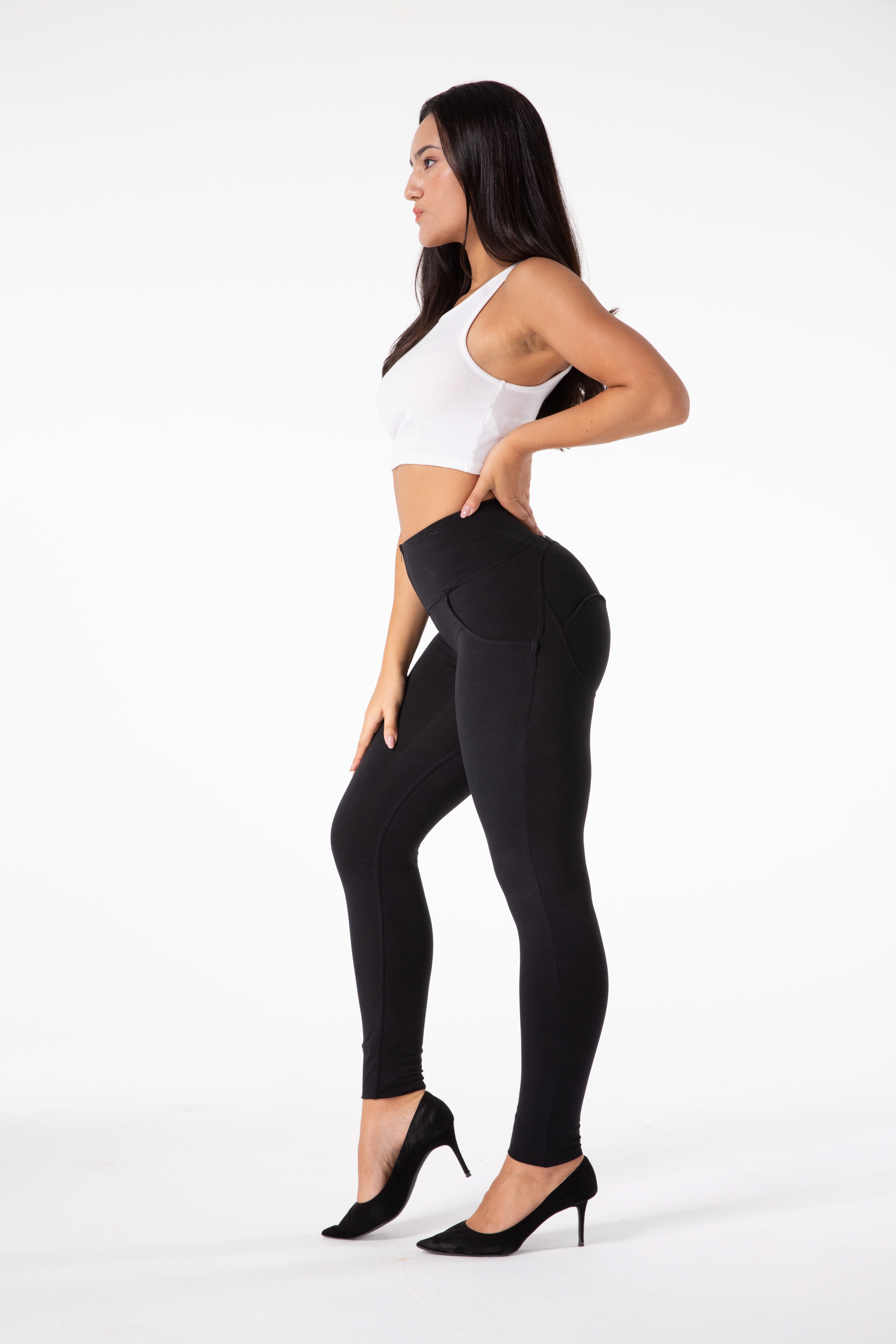 Tajta svarta leggings med hög midja