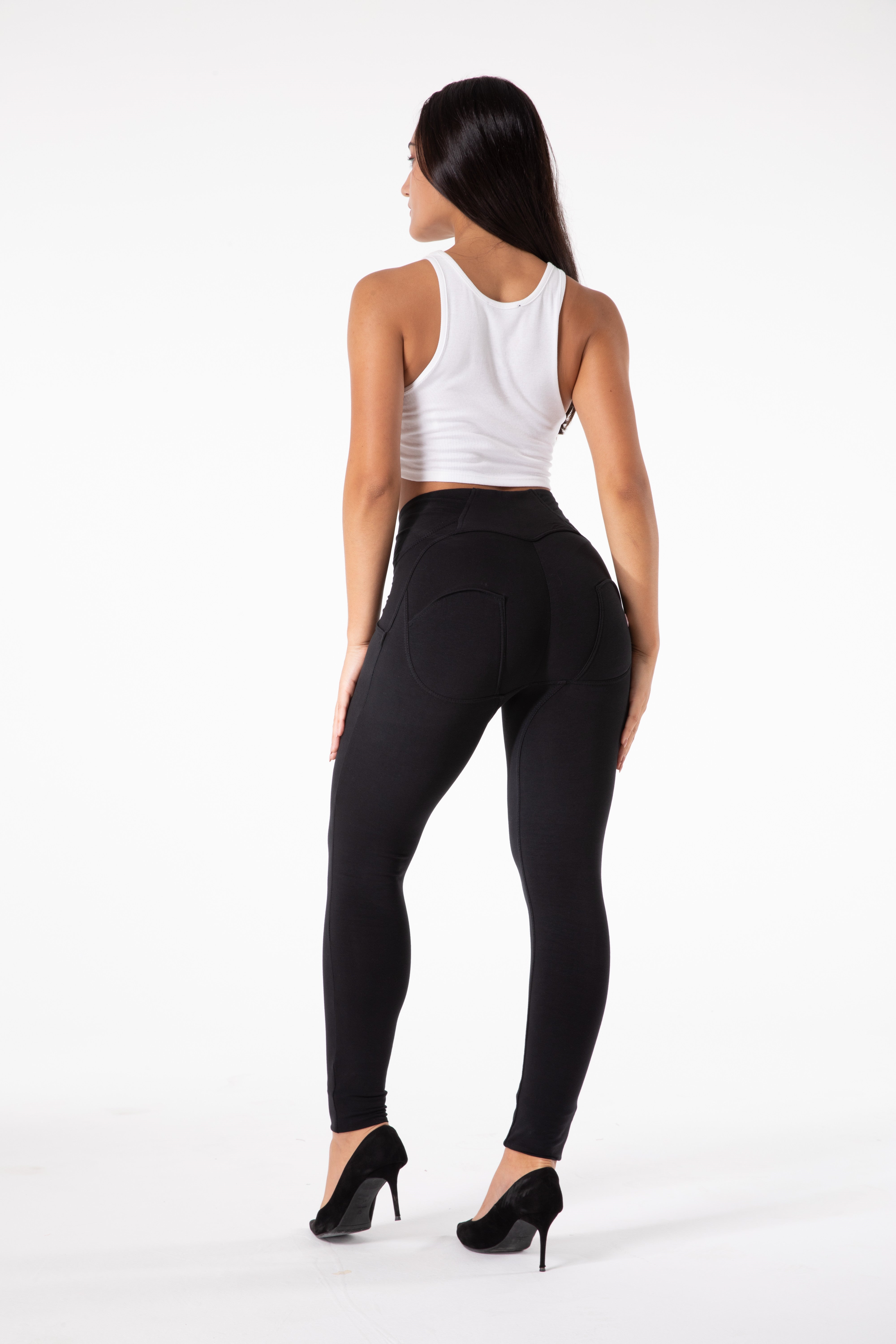 Tajta svarta leggings med hög midja