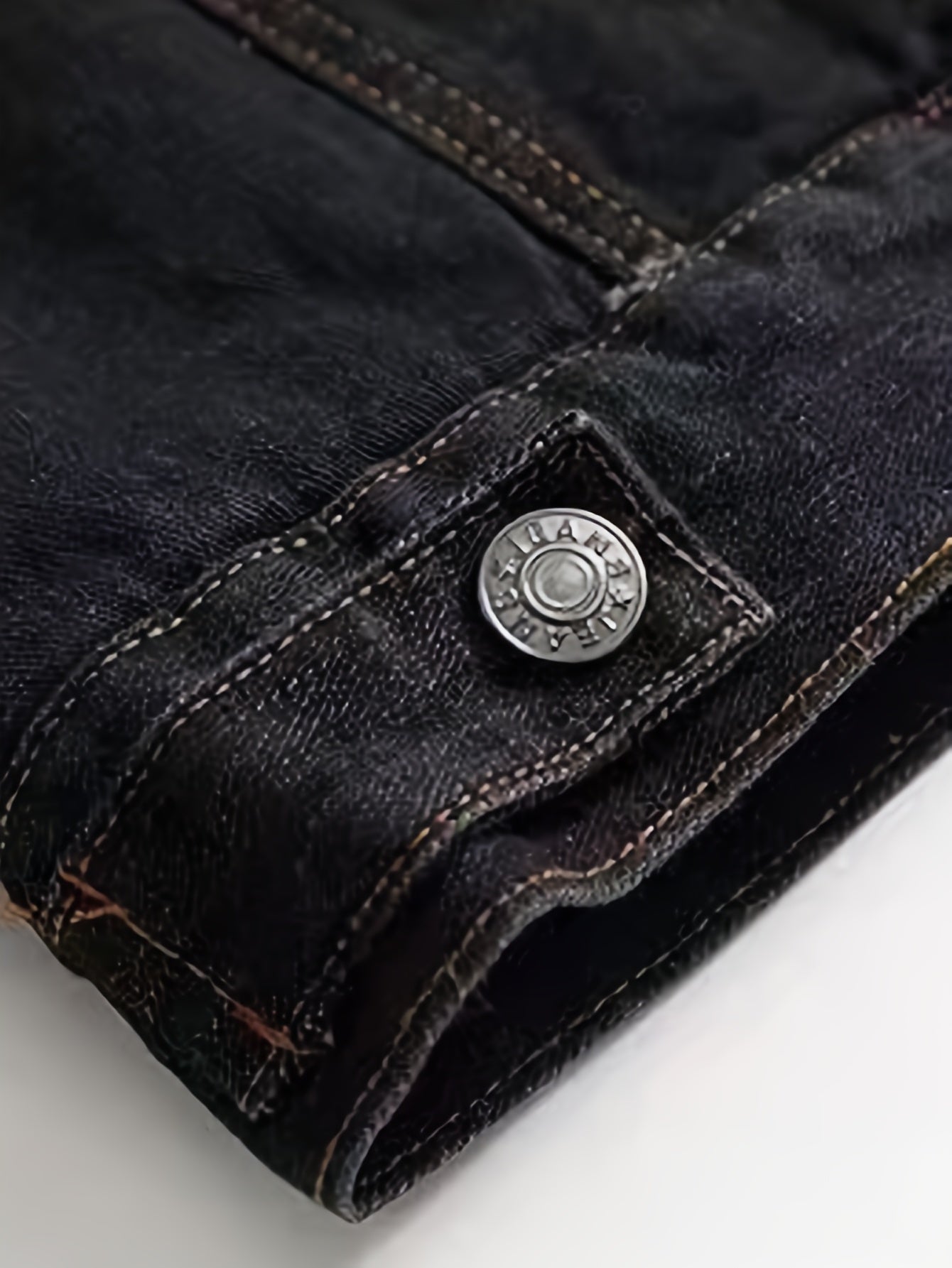 Svart jeansjacka i fleece