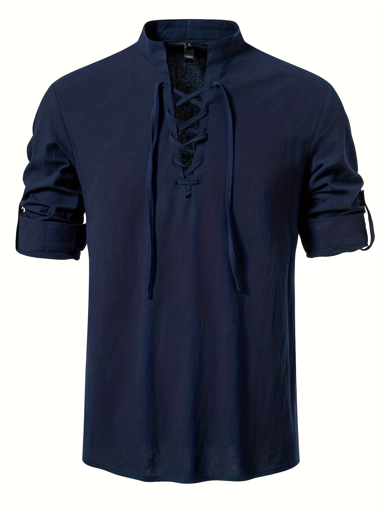 Casual Henley T-shirt med lå nga ärmar