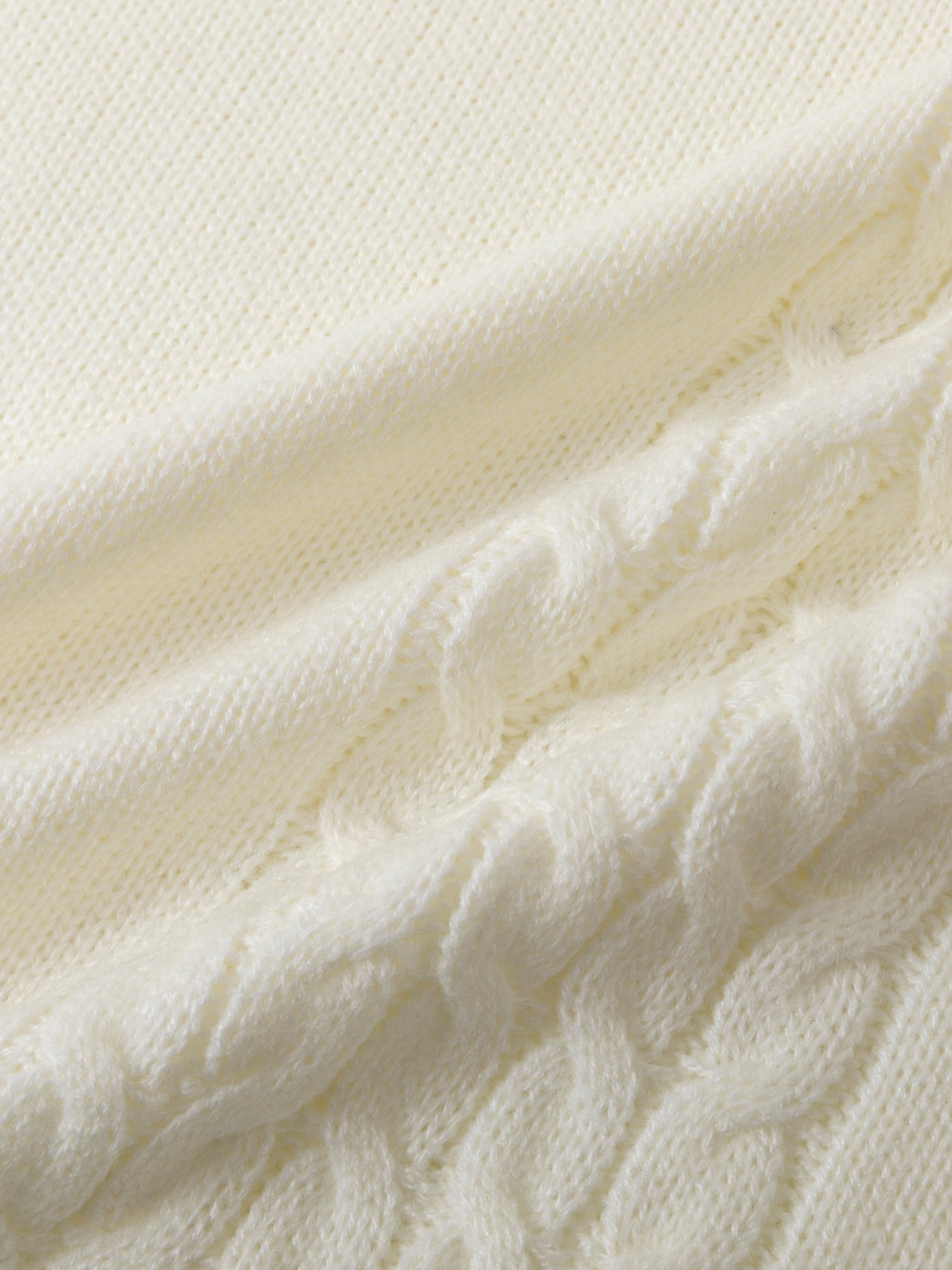 Beige stickad tröja med medium stretch