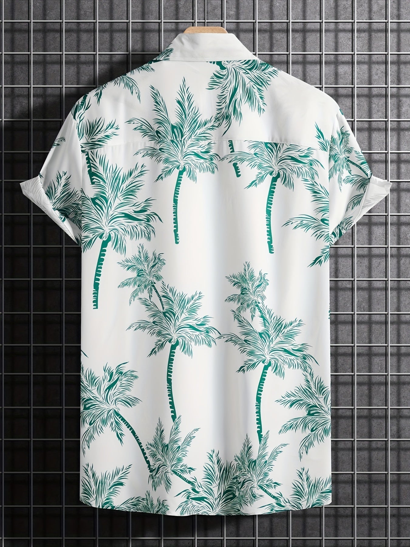 Casual skjorta med korta ärmar och palmmotiv för sommarlovet
