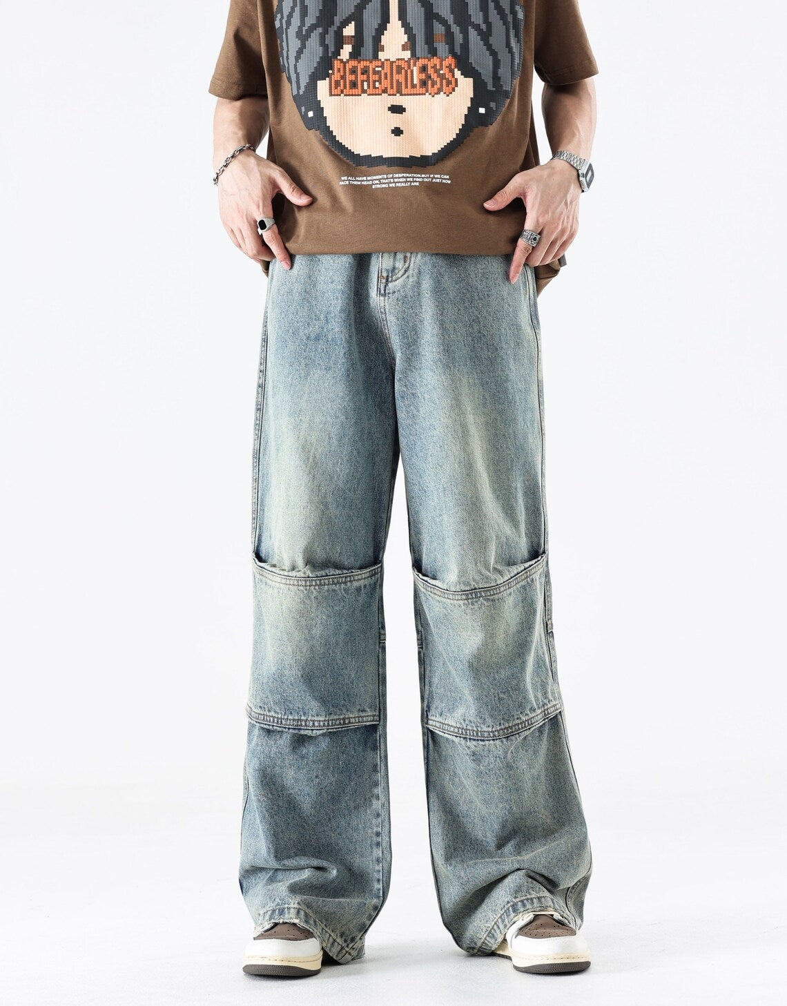 Oversized jeans för män