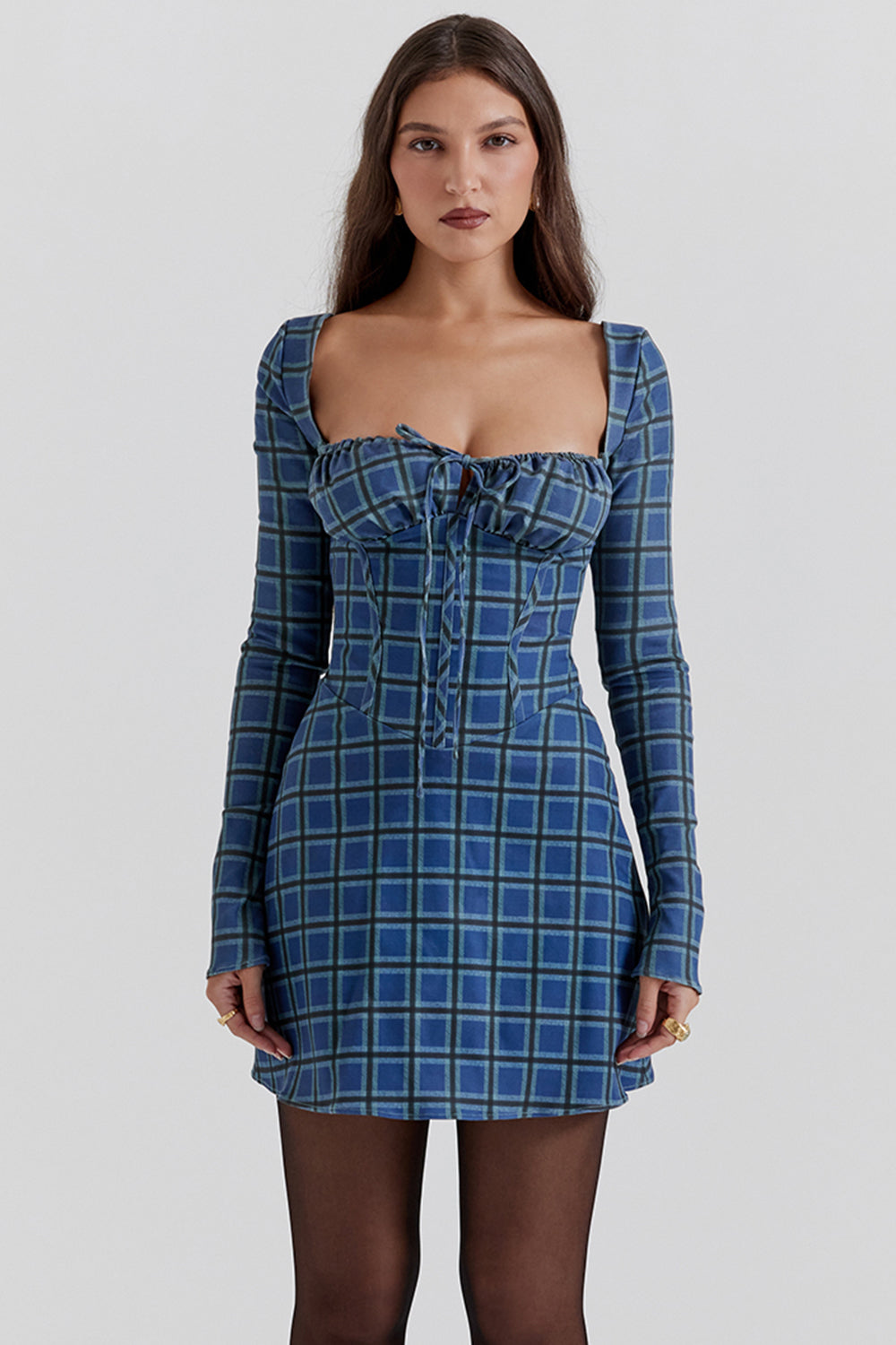 Tartan korsett miniklänning