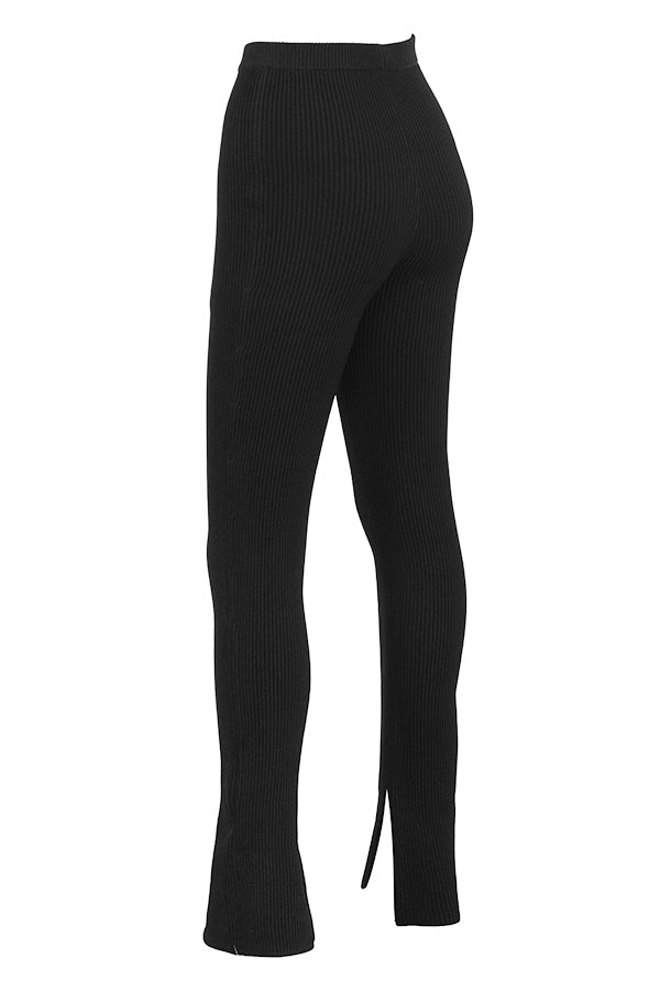 Ribbstickad cardigan med leggings