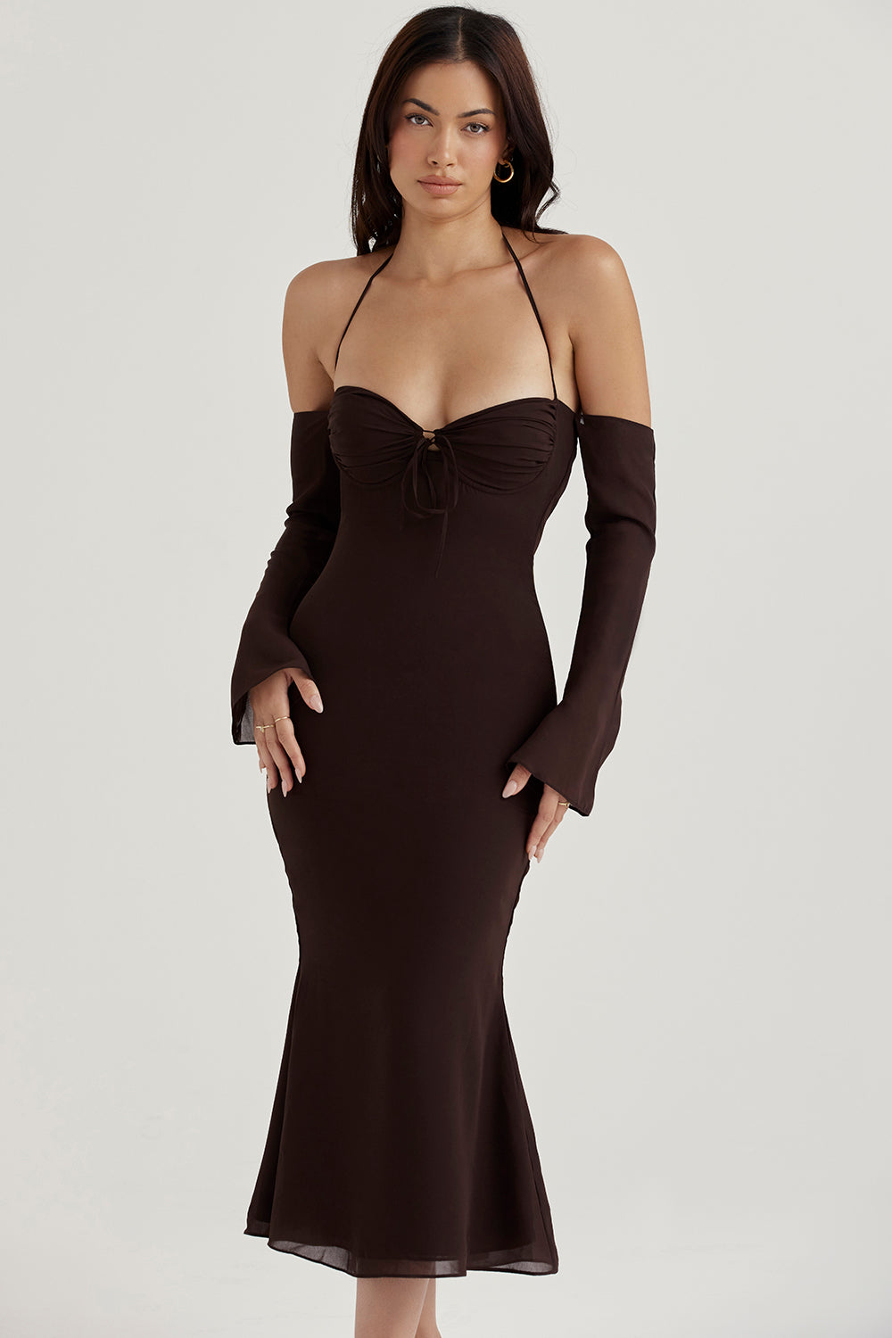 Espresso grimma midiklänning