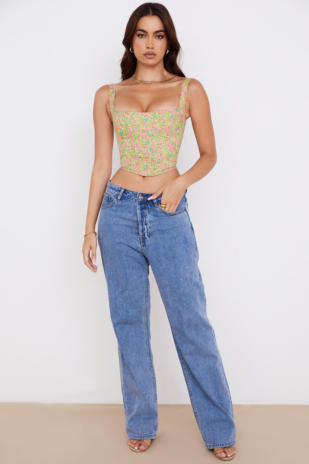 Vintage blommig korsett