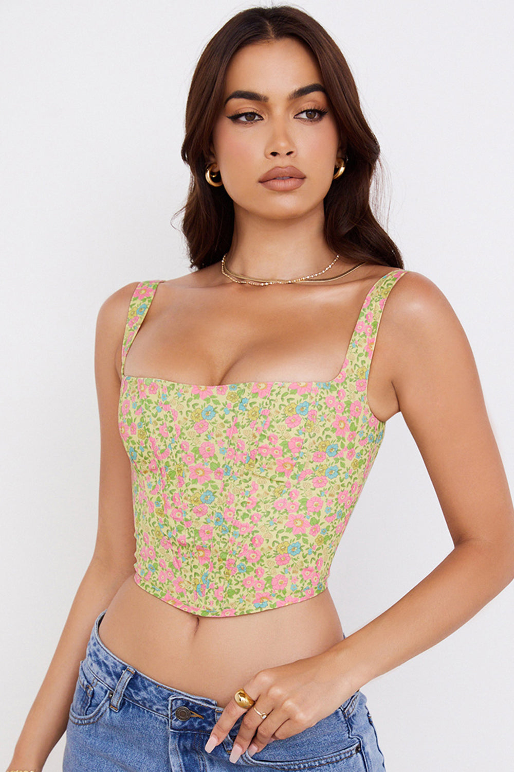 Vintage blommig korsett