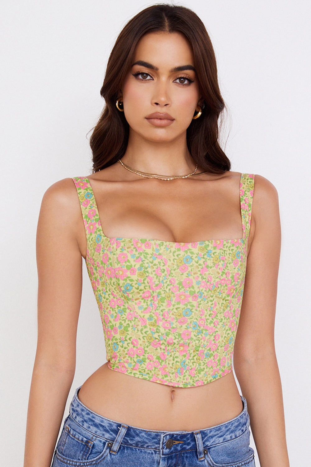 Vintage blommig korsett