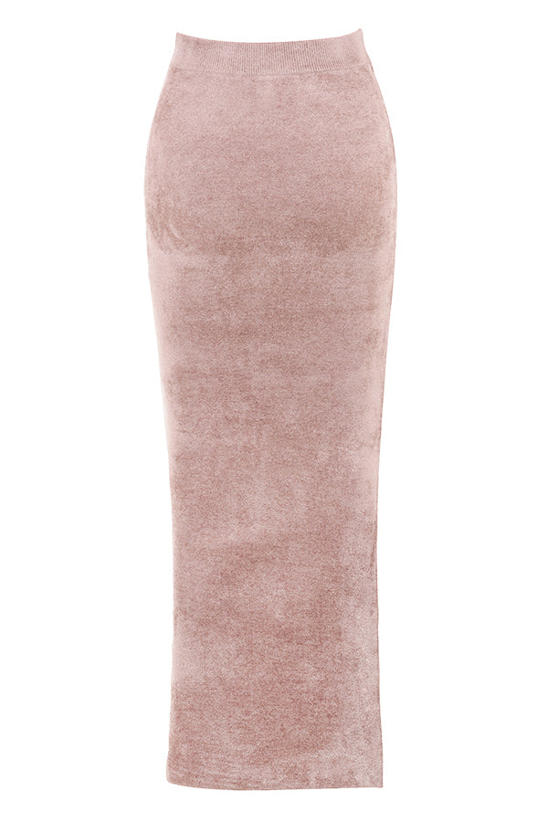 Chenille crop top med maxikjol