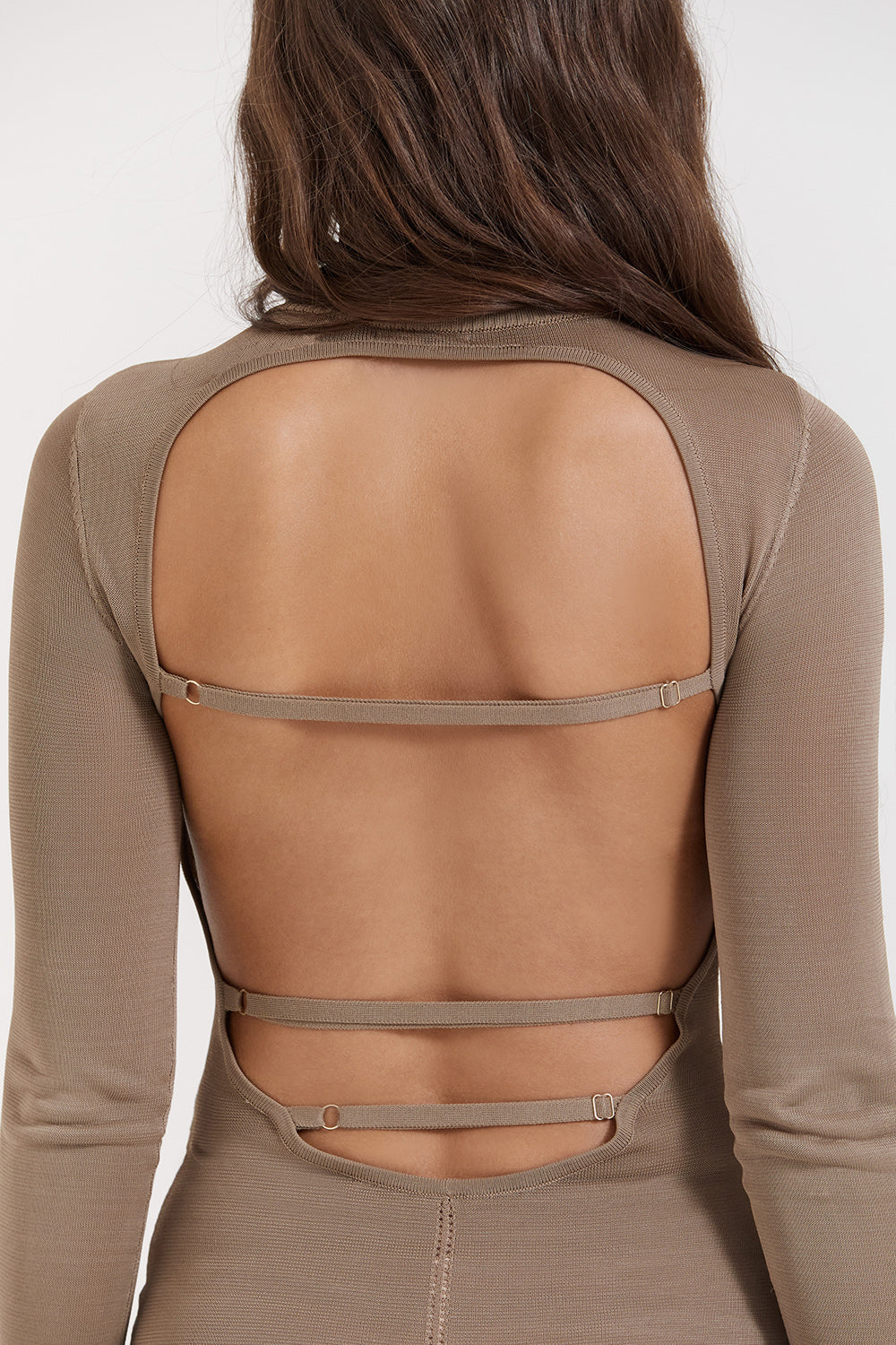 Brun stickad midiklänning