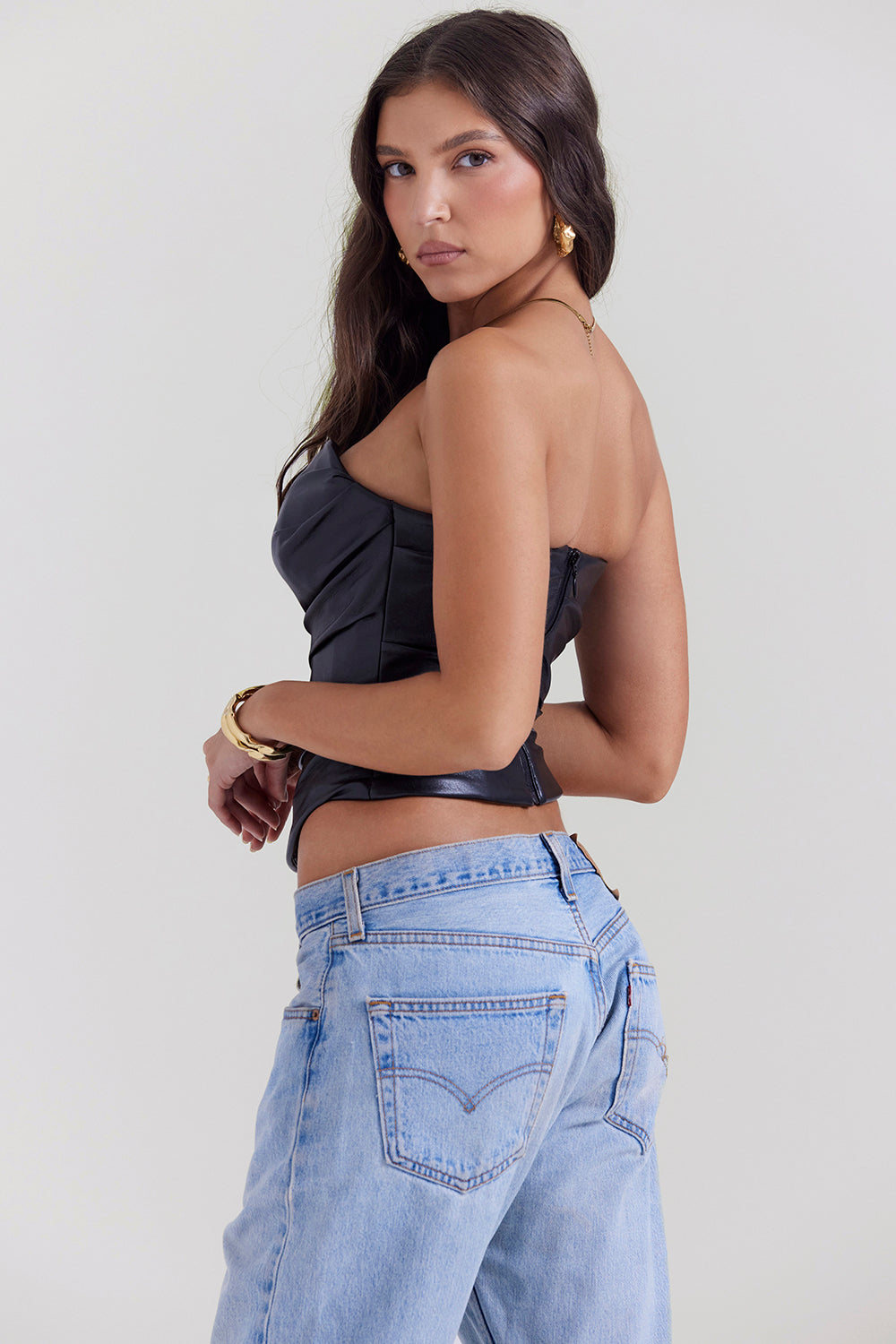 Stupande vegansk läderkorsett