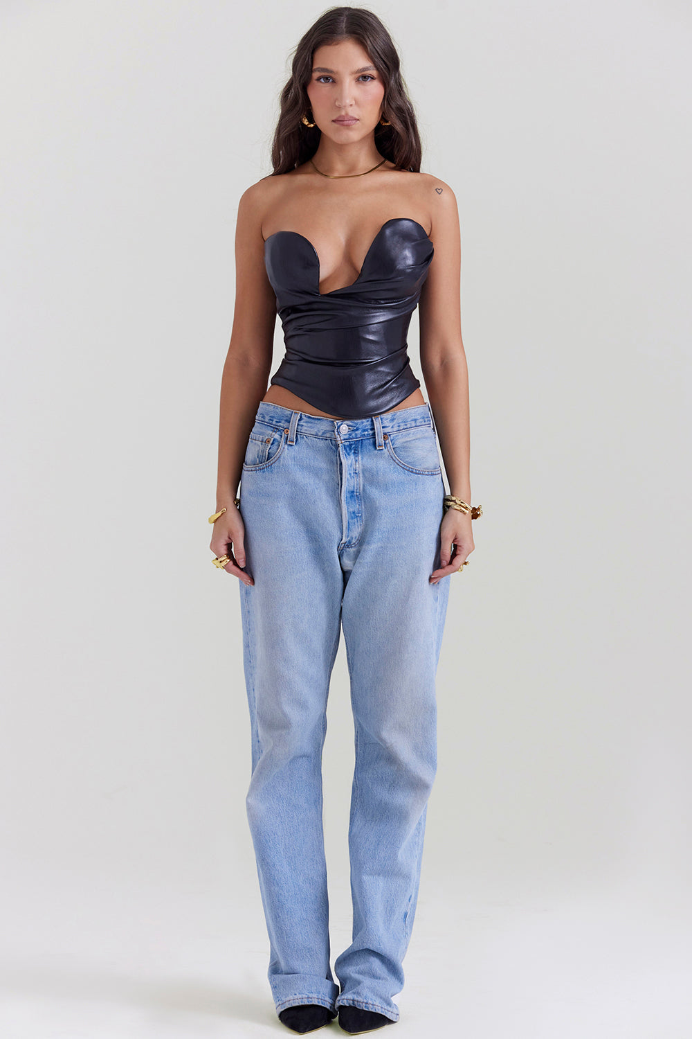 Stupande vegansk läderkorsett