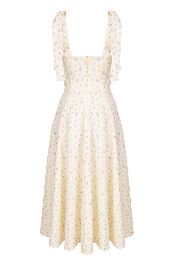 Blommig midi solklänning