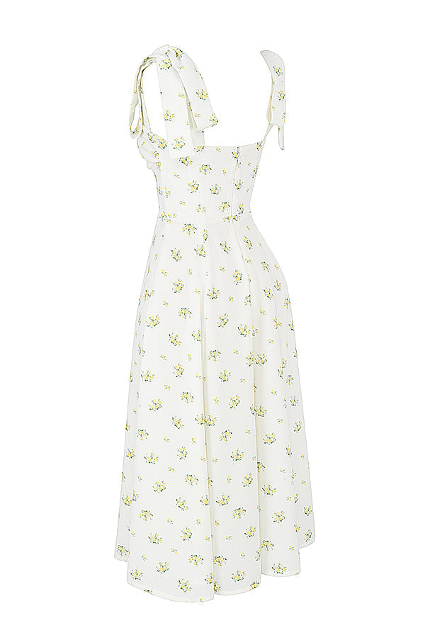 Blommig midi solklänning