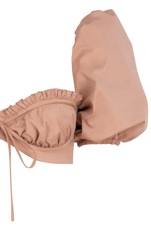 Kamelfärgad bralette med puffärmar