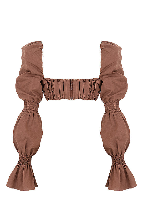 Choklad smockad topp